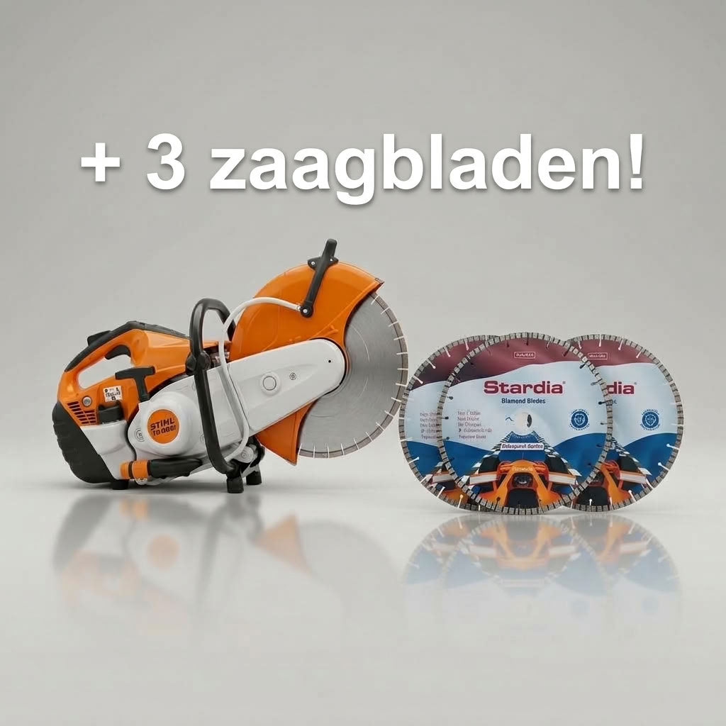 Actieset: Bandenzaag / motordoorslijper Stihl TS500i 350mm, met 3 bladen beton