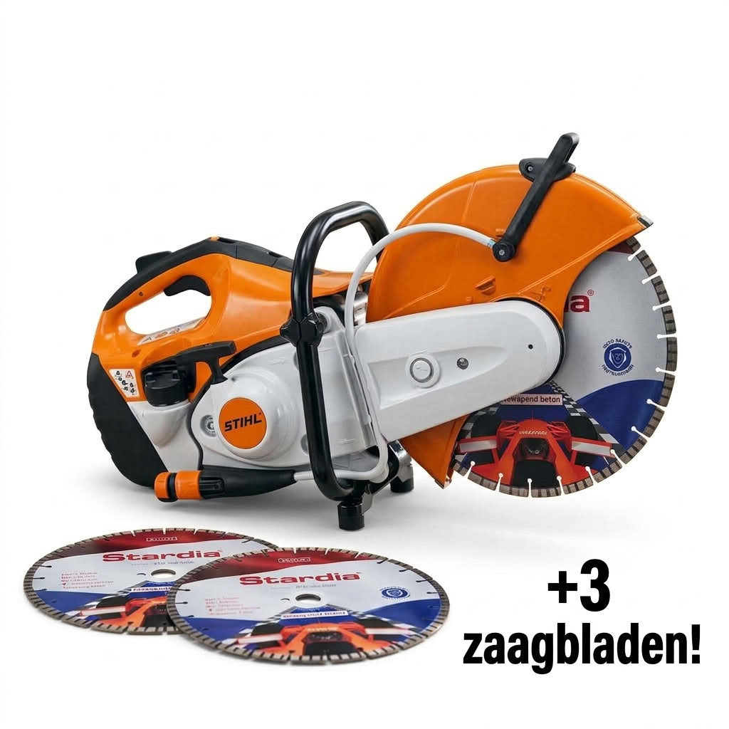 Bandenzaag / motordoorslijper Stihl TS420 350mm, met 3 bladen beton