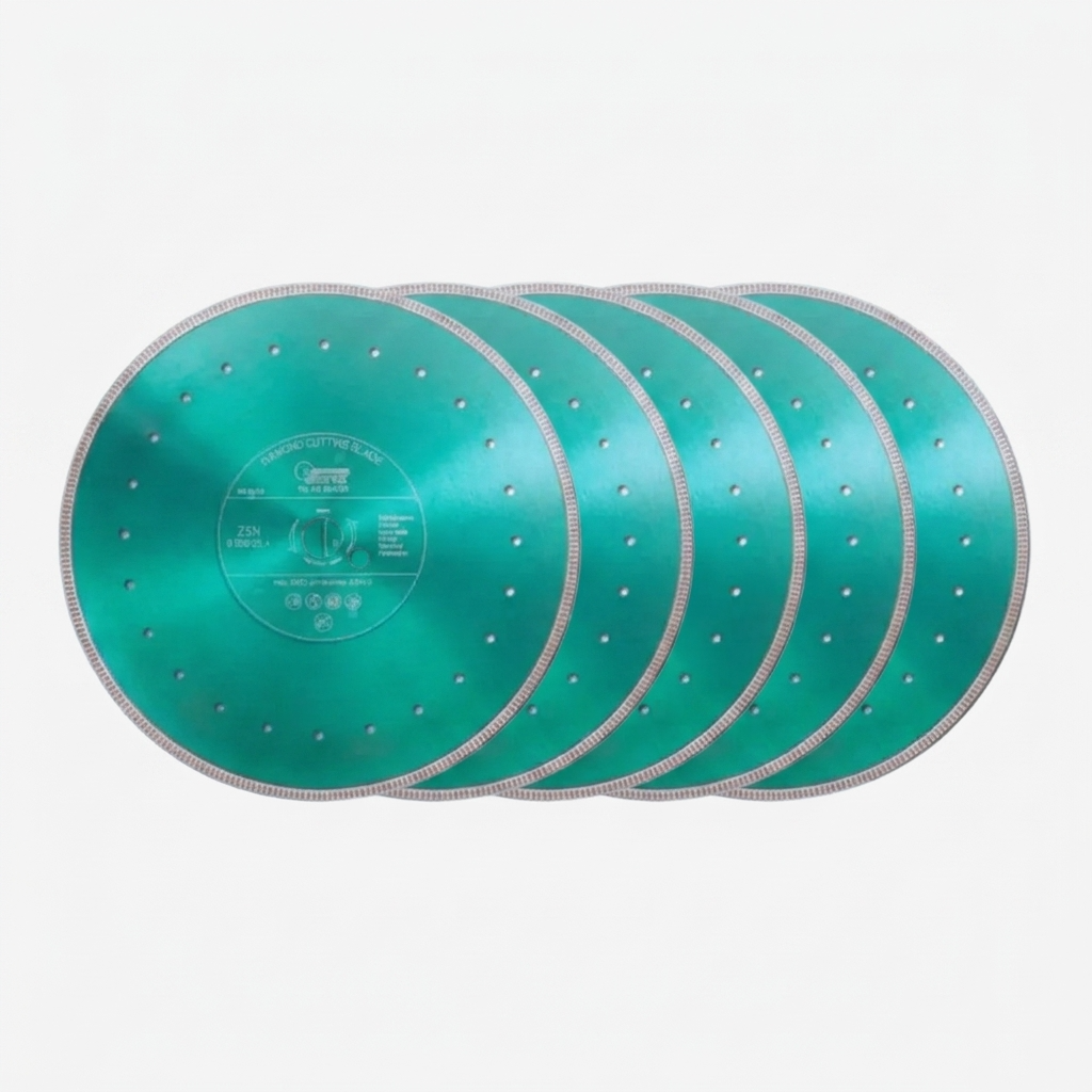 Set van 5 diamantzaagbladen 125mm voor keramische tegels, fijne zaagsnede, voor draagbare machines: type ZSN